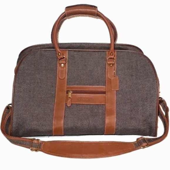 Coach Other - Coach Travelweave Tweed & Leather Overnight/Duffle